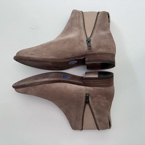 Fry Shoes Womens 7.5 Ash Tan Suede Carly Zip Chelsea Boots B 3478248-Ash - Picture 6 of 12